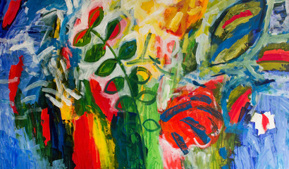  Painting " Garden 5 " as a Background