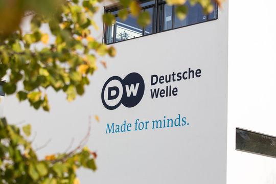 bonn, North Rhine-Westphalia/germany - 19 10 18: deutsche welle sign in bonn germany