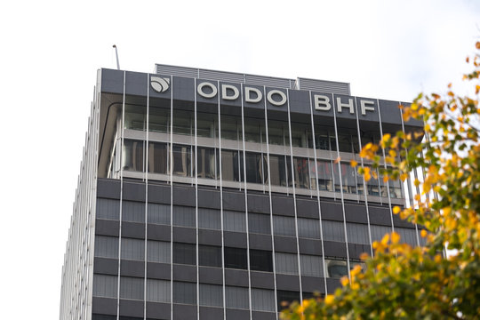 frankfurt, hesse/germany - 11 10 18: oddo bhf building in frankfurt germany