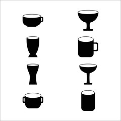 Glass Icon Set Design Solid Style