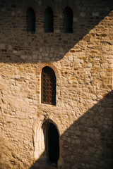 Fototapeta na wymiar Photo of handsome medieval castel facade