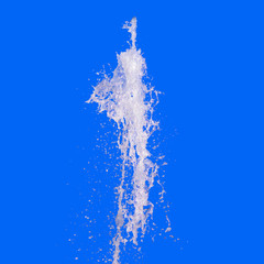 Splash Water Fountain Isolated on Blue Background