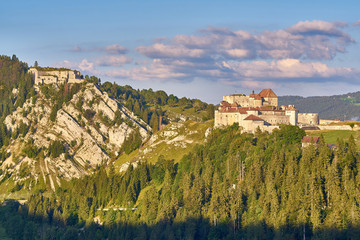 View Of Chateau de Joux, Fort Mahler and The Surrounding Mountains