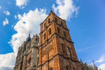 Fototapeta premium Baroque facade of Astorga Cathedral, Leon, Spain.