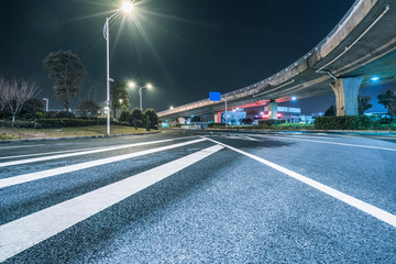road near by the airport at night