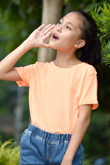 Fototapeta premium A Cute Youngster Shouting
