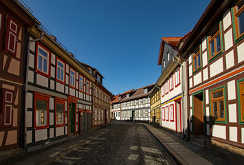 Fachwerkhäuser in der Altstadt von Wernigerode im Harz in Sachsen-Anhalt, Deutschland 