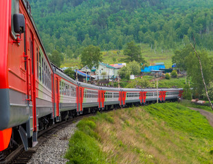 The Circum-Baikal Express, the train that goes around the Baikal lake, starting from Irkutsk Railway Station, Siberia, Russia
