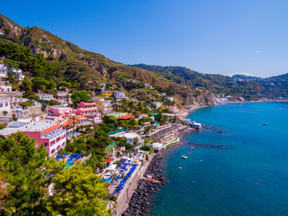 Fototapeta na wymiar View of the beach of Maronti, Island of Ischia, Italy