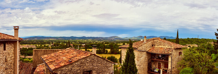 Panoramic View Over The Roofs Of Traditional South France