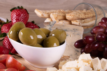 cheese board with side dishes