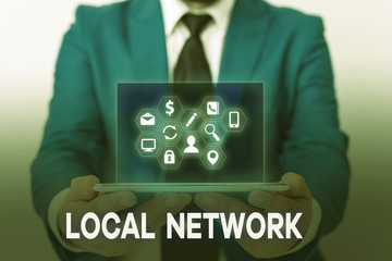 Handwriting text Local Network. Conceptual photo Intranet LAN Radio Waves DSL Boradband Switch...