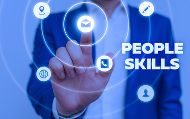 Handwriting text People Skills. Conceptual photo Get Along well Effective Communication Rapport Approachable