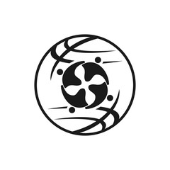 world global Commitment Teamwork Together Black Logo