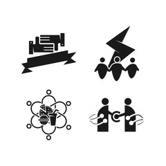 bolt ribbon technology Commitment Teamwork Together Black Logo