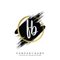 FB initials handwriting logo, with brush template and brush circle
