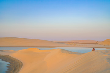 Fototapeta na wymiar Desert at sunrise.