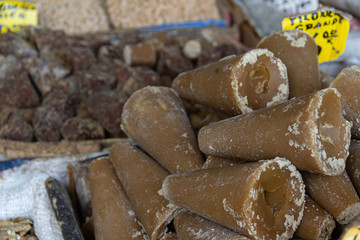 Piloncillo en mercado de la ciudad de México