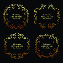 Golden Floral Frame Wedding Collection