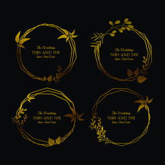 Golden Floral Frame Wedding Collection
