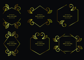 Golden Floral Frame Wedding Collection
