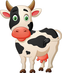 Cute cartoon cow. vector illustration