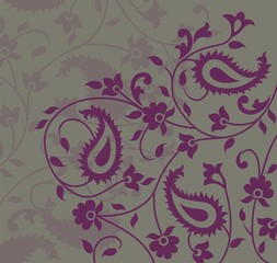 Colorful paisley floral pattern , textile swatch , India	