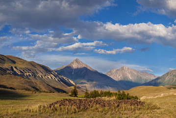 Scythian mound in the Altai mountains