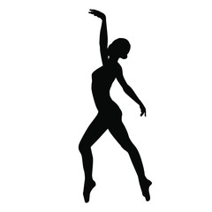 Fototapeta na wymiar ballet dancer poses silhouette