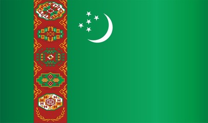 Flag of Turkmenistan, Republic of Turkmenistan. Template for award design, an official document with the flag of Turkmenistan. Bright, colorful vector illustration.