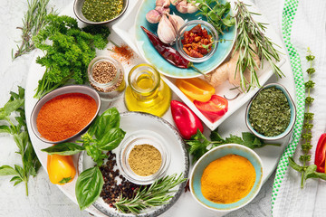 Fresh and dried herbs and spices