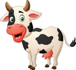 Funny cartoon cow. vector illustration