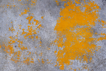 Grunge concrete wall yellow color for texture background