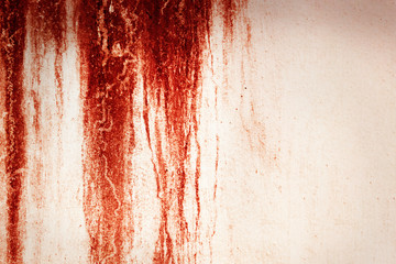 Halloween background. Blood Texture Background. Texture of  Concrete wall with bloody red stains.