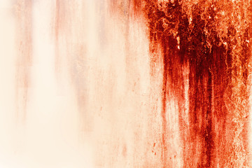 Halloween background. Blood Texture Background. Texture of  Concrete wall with bloody red stains.
