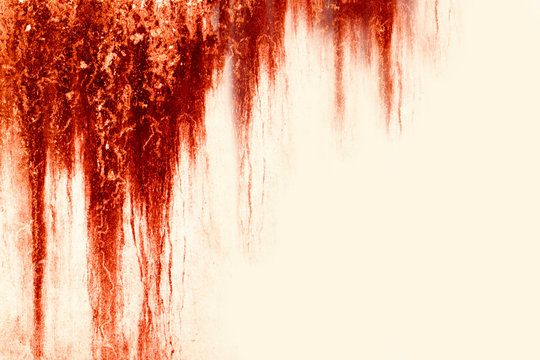 Halloween background. Blood Texture Background. Texture of  Concrete wall with bloody red stains.