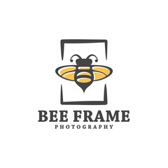 natural bee logo - vector illustration of design on a light background	