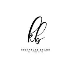 K B KB Initial letter handwriting and  signature logo concept design.