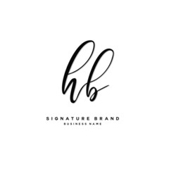 H B HB Initial letter handwriting and  signature logo concept design.