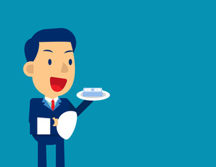 Business finance service. Concept business finance and economy vector, Kid business character, Order