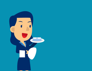 Business finance service. Concept business finance and economy vector, Kid business character, Order