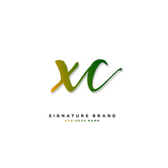 X C XC Initial letter handwriting and  signature logo concept design.