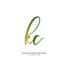 K C KC Initial letter handwriting and  signature logo concept design.