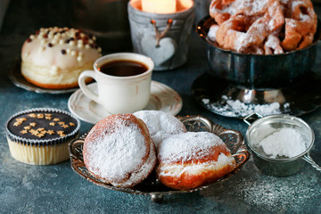 Fat Thursday celebration - traditional donuts filled with marmalade.