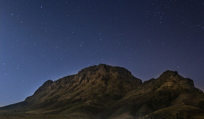 mountains under the stars