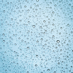 Raindrops on glass car texture.