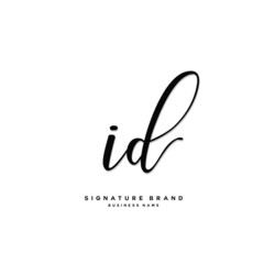 I D ID Initial letter handwriting and  signature logo concept design.