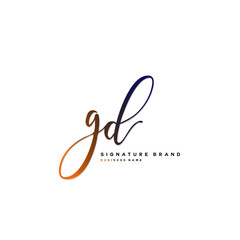 G D GD Initial letter handwriting and  signature logo concept design.