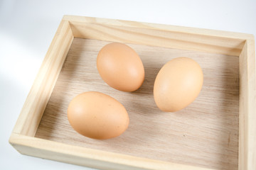 eggs on wooden table