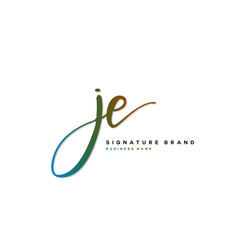 J E JE Initial letter handwriting and  signature logo concept design.